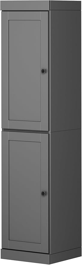 Palace Imports Solid Wood Pantry Cabinet - Tall Narrow Storage Cabinet with Raised Panel Doors - 16.5" W x 71.5" H - Gray, Kitchen Cupboard, Adjustable Shelves, 100% Eco-Friendly Wood, Modular