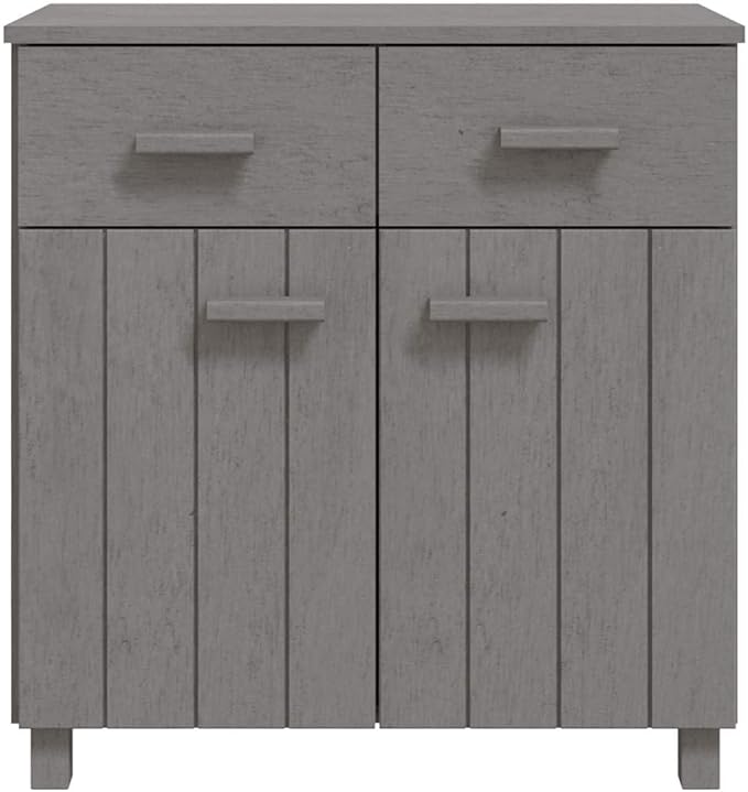 Sideboard Buffet Cabinet 31.1x15.7x31.5 in Light Grey Solid Pine Coffee Bar Console Cupboard for Living Room Entryway Kitchen Storage