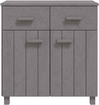 Sideboard Buffet Cabinet 31.1x15.7x31.5 in Light Grey Solid Pine Coffee Bar Console Cupboard for Living Room Entryway Kitchen Storage