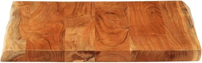 Rustic Acacia Wood Small Square Table Top 15.7x15.7x1.5 in Live Edge Solid Wood Tabletop for Butcher Block Standing Desk Side Coffee Bar Counter