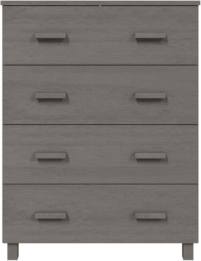 Light Gray Solid Pine Wood Sideboard, Modern MDF Medium Buffet Cabinet with 4 Drawers, 15.7x31.1x40.7 Inch Storage for Living Room, Dining Room Kitchen Furniture