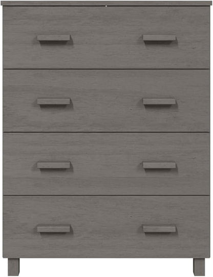 Light Gray Solid Pine Wood Sideboard, Modern MDF Medium Buffet Cabinet with 4 Drawers, 15.7x31.1x40.7 Inch Storage for Living Room, Dining Room Kitchen Furniture