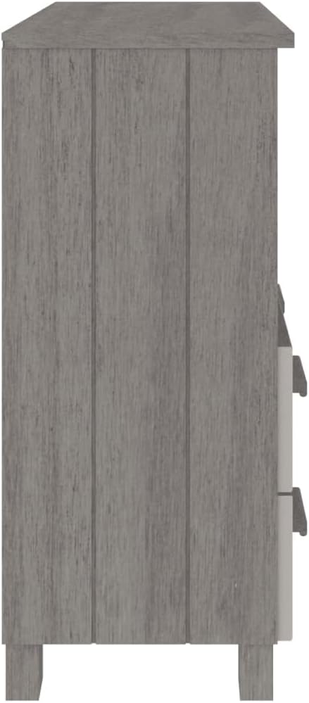 Light Grey Sideboard, Solid Pine Wood & MDF, Modern Buffet Cabinet with Storage, 33.5x33.5x31.5 Inch, Versatile Dining Room Furniture Kitchen Furniture