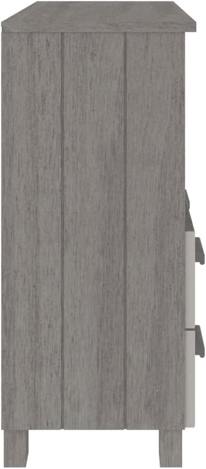 Light Grey Sideboard, Solid Pine Wood & MDF, Modern Buffet Cabinet with Storage, 33.5x33.5x31.5 Inch, Versatile Dining Room Furniture Kitchen Furniture