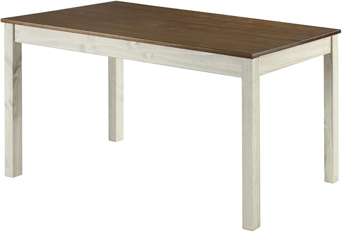HomeStock Island Oasis Dining Table in Distressed White