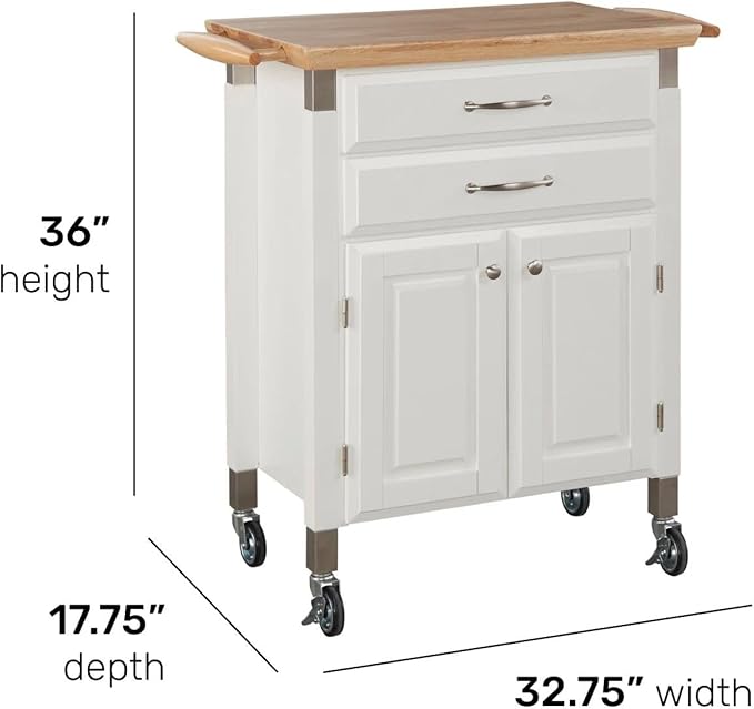 homestyles Dolly Madison Off-White Kitchen Cart