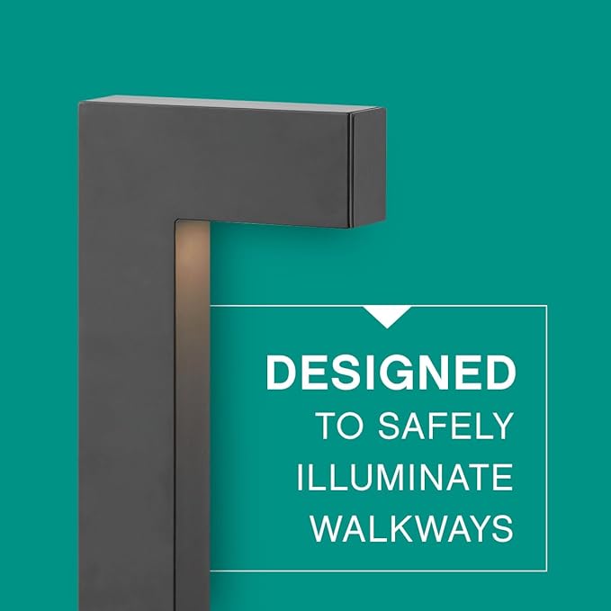 Hinkley Atlantis Small LED Low Voltage 2700K Landscape Pathway Light, 12v, Dimmable, Aluminum, Safe for Wet Conditions, Satin Black Finish with Etched Glass Lens
