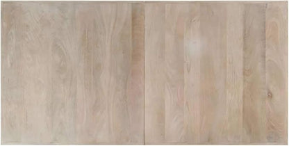 Rectangular Dining Table, White Solid Mango Wood Top, Powder-Coated Steel Legs, Modern Kitchen & Dining Room Spaces, Seats Six People