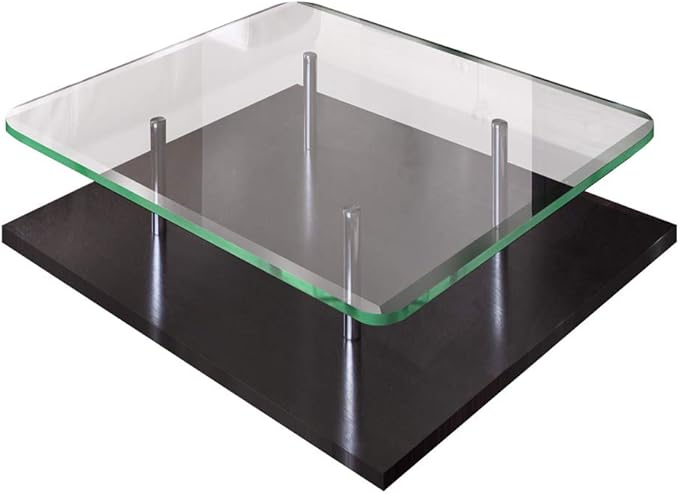 Dulles Glass 30 inch Square Glass Table Top - Tempered - 1/2" Thick Glass Surface, Safe Beveled Edge, Radius Corners, Multipurpose for Dining Table, Patio, Coffee and End Table
