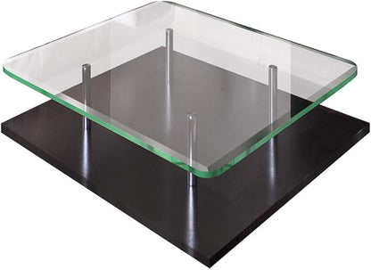 Dulles Glass 30 inch Square Glass Table Top - Tempered - 1/2" Thick Glass Surface, Safe Beveled Edge, Radius Corners, Multipurpose for Dining Table, Patio, Coffee and End Table