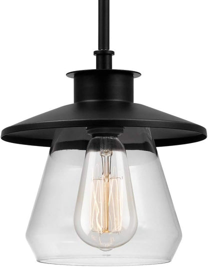 GLOBE Electric 64847 Nate 1-Light Pendant, Oil Rubbed Bronze, Clear Glass Shade