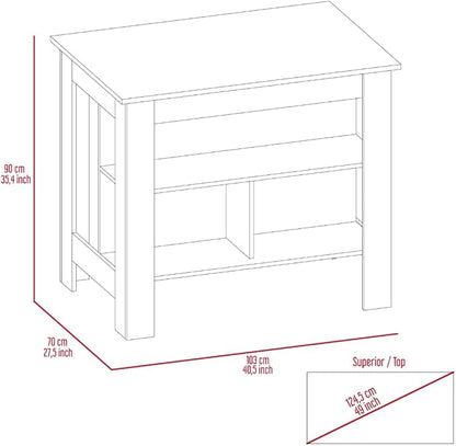 GOWE Wilmington 10-Shelf 2-Piece Kitchen Set, Kitchen Island and Functional Table Whiteand Light Gray