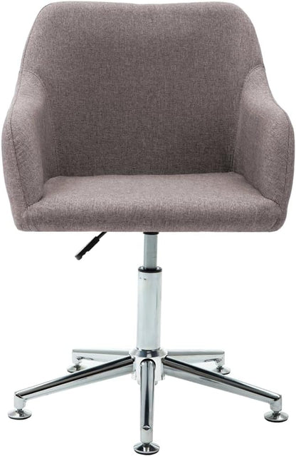Swivel Dining Chair Taupe Fabric Upholstered Modern Accent Chair with Adjustable Height 360-Degree Rotation for Kitchen Living Room Bedroom Office Furniture