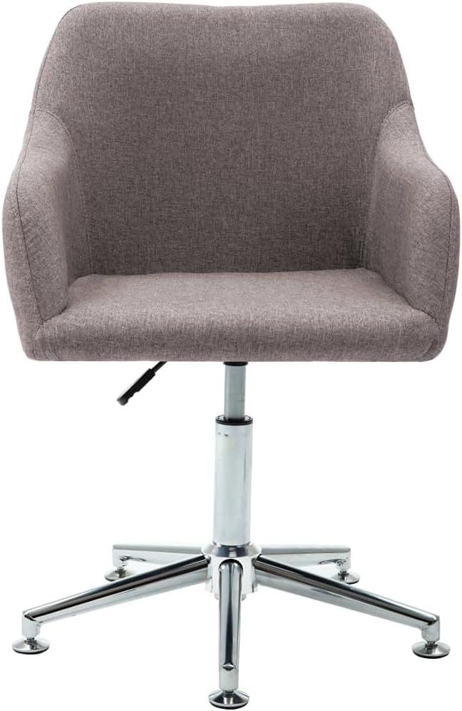 Taupe Fabric Swivel Dining Chair Adjustable Height with 360-Degree Rotation Modern Design for Kitchen Dining Room and Home Office Use
