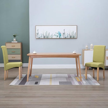 Modern Dining Chairs Set of 2 Green Fabric Upholstered Wooden Frame Accent Chairs for Kitchen Living Room Farmhouse Decor Comfortable Sturdy Furniture