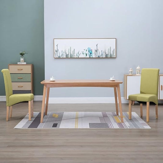 Modern Dining Chairs Set of 2 Green Fabric Upholstered Wooden Frame Accent Chairs for Kitchen Living Room Farmhouse Decor Comfortable Sturdy Furniture