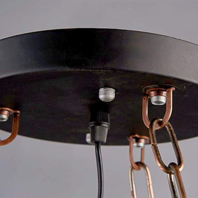 A Million Vintage Industrial Wood Chandelier with 8 Light Rudder Shape, Wood Grain Color, E26 Socket, Adjustable Hanging Chain Rustic Pendant Lighting