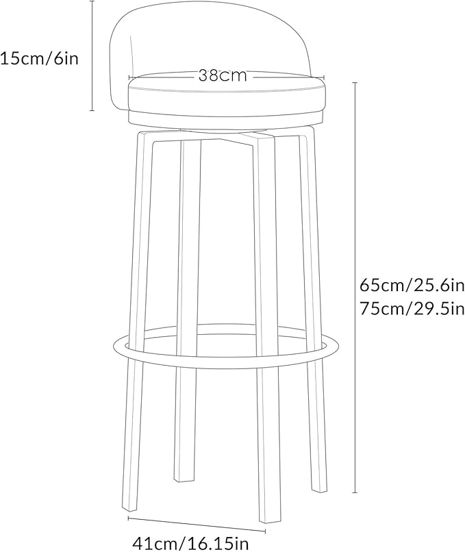Swivel Stools Gold Metal Leg Height stools with Back High Dining Chairs for Home Kitchen Island-Grey 2 Pcs-25.6in Sitting (Grey 1 Pcs)