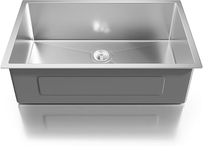 30-inch Kitchen Sink Workstation - 30x19 Inch Drop In Sink Workstation T304 18 Gauge Stainless Steel Single Bowl Kitchen Sinks with Accessories, Handmade Basin, 9 Inch Deep