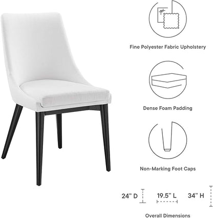 Modway EEI-2745-WHI-SET Viscount Dining Side Chair Fabric Set of 2, White
