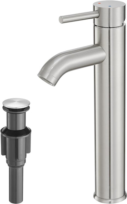VOTON Vessel Sink Faucet Chrome Modern Tall Bathroom Faucets Single Handle One Hole Rv Vanity Lavatory Bathroom Sink Faucet