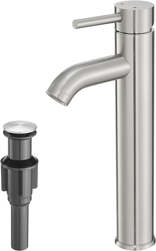 VOTON Vessel Sink Faucet Chrome Modern Tall Bathroom Faucets Single Handle One Hole Rv Vanity Lavatory Bathroom Sink Faucet