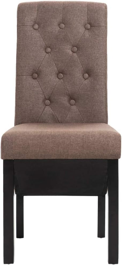 Modern Farmhouse Dining Chairs Set of 2 Brown Fabric Upholstered Kitchen Chairs with Solid Rubber Wood Frame Comfortable Seating for Dining Room Kitchen Comedor