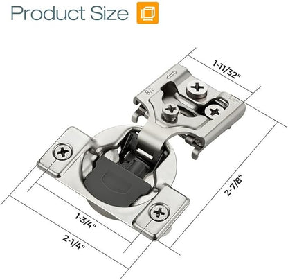 HOME EDIT 10 Pack 5 Pairs 3/8 inch Overlay Soft Close Cabinet Hinges for Kitchen, Stainless Steel Three-Way Adjustable, Concealed Self-Closing Door Hinges