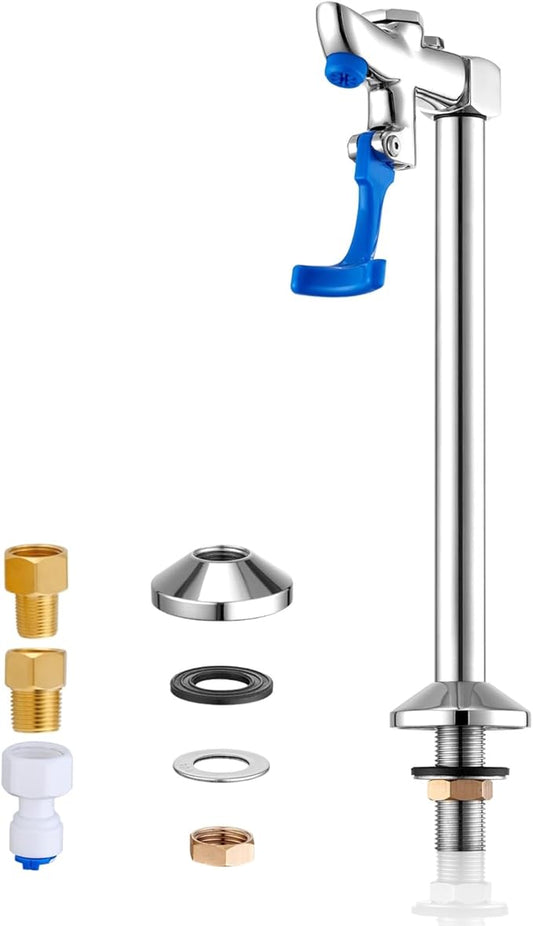 Glass Filler 14.5 Inches Deck Mount Faucet Glass Filling Station Water Station for Restaurants Kitchen Bar G1/2" Male with 3 Connector Adapter Brass Structure