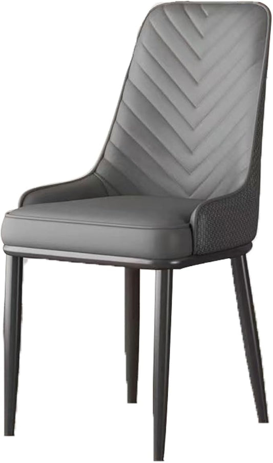 Accent Dining Chairs, PU Leather Chairs, Sleek Black Metal Legs for Living Room/Kitchen Island