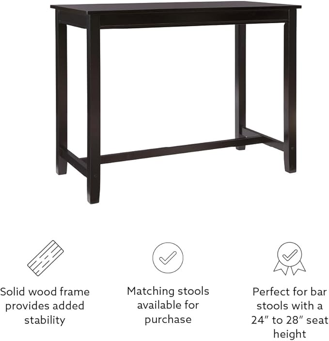 Linon Claridge Black 36 inch Height Bar Table