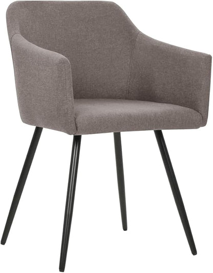 Dining Chair Set of 4 Modern Taupe Fabric Cushioned Kitchen Chairs 24.4x21.3x31.5 in Ergonomic Metal Frame Comfortable Accent Seating for Dining Room Living Room