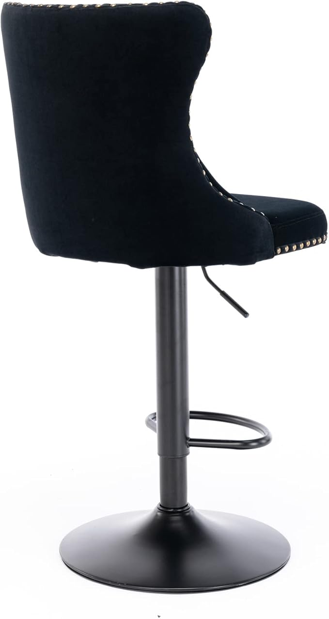Modern Dining Chair, Mid-Century Kitchen Side Chairs with Tufted Backs, Sturdy Stable Furniture for Home Pub, Kitchen Island and Dining Room,Black-Foam-2PC