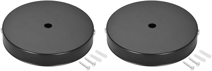uxcell Retro Light Canopy Kit Wall Sconce Lamp Plate Fixture 120mm 4.7Inch Black 2Pcs