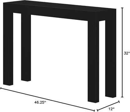 Plank+Beam Modern 46 Inch Console Table, Solid Pine Wood Entryway Table, Narrow Sofa Table for Hallway or Living Room, Black