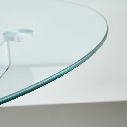 Round Glass Dining Table,Glass Dining Room Table with Metal Legs, Modern Glass Kitchen Table for Home, Kitchen, Dining Room