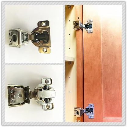 Soft Close 1-1/4" Overlay Cabinet Hinge Cabinet Kitchen Hardware Kitchen Cabinet Door Hinges with Screws 105 Degree 6 Ways 3 Cam Adjustment