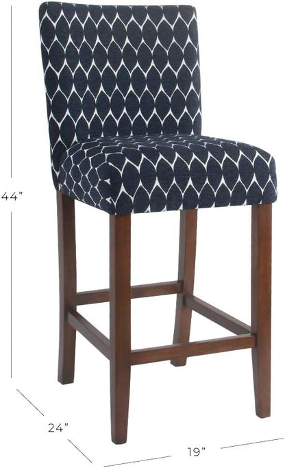 HomePop Upholstered Counter Height Barstool, 29-inch, Textured Navy