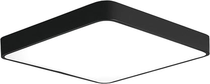 Ganeed LED Ceiling Light Flush Mount,24W 12-Inch Modern Ceiling Lamp Fixture Square,6500K Cool White Energy Saving Lighting Fixture for Living Bathroom Dining Room,Black