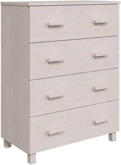 White Solid Pinewood Sideboard, Modern MDF Buffet Cabinet with Smooth Sliding Doors, 15.7 x 31.1 x 40.7 in, Tall Storage for Living Room, Dining Area Kitchen Furnitur