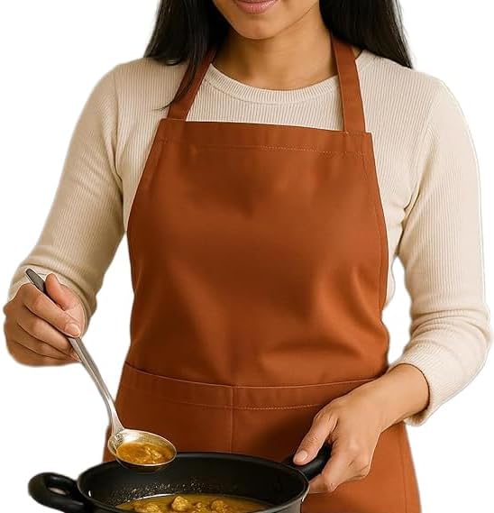 100% Cotton Kitchen Apron with 2 Pockets – Adjustable Chef Apron for Cooking Baking BBQ – Unisex Apron