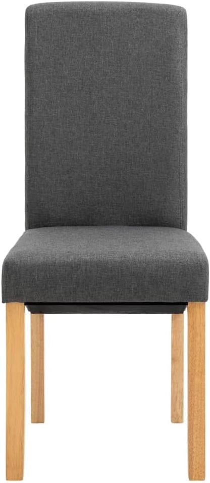 Dining Chair Set of 6 Gray Fabric Ergonomic Design with Wood Frame for Dining Room Kitchen and Living Room