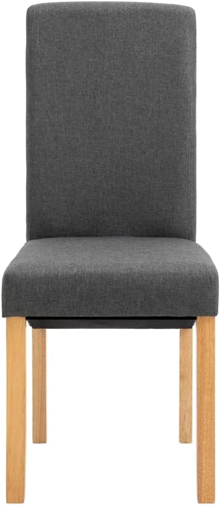 Modern Dining Chairs Set of 6 Gray Fabric Upholstered Wooden Frame Sturdy Kitchen and Living Room Accent Chairs for Farmhouse Home Furniture