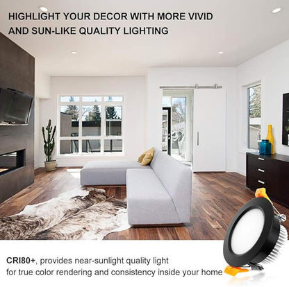 YGS-Tech 2 Inch LED Recessed Lighting, Dimmable Downlight 3W(35W Halogen Equivalent), CRI80, 4000K Natural White Ceiling Light with LED Driver(4 Pack)
