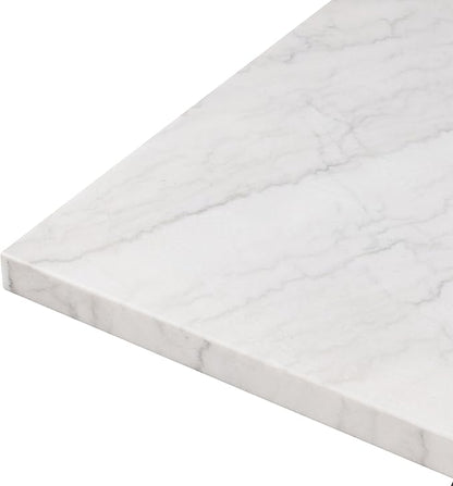 Furniture of America Rafferty Modern Solid Wood 54-inch Square Counter Height Dining Table with Genuine White Marble Tabletop and Tapered Pedestal Base, for Home Kitchen, Living Room, Dark Walnut