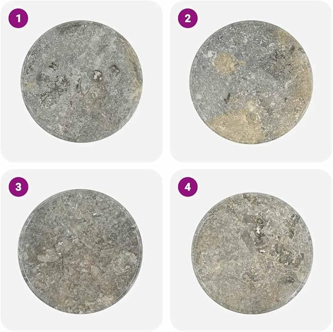 Gray Marble Table Top 23.6 inch Round Polished Dining Room Coffee Countertop for Indoor Outdoor Patio RV Replacement Tabletop