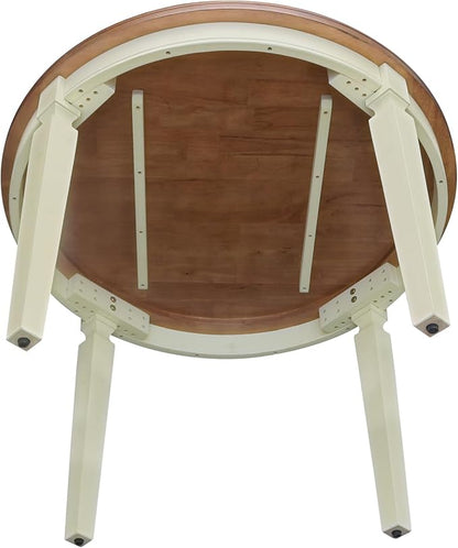 IC INTERNATIONAL CONCEPTS 44 x 44 in Round Top Solid Wood Dining Table in Hickory/Shell