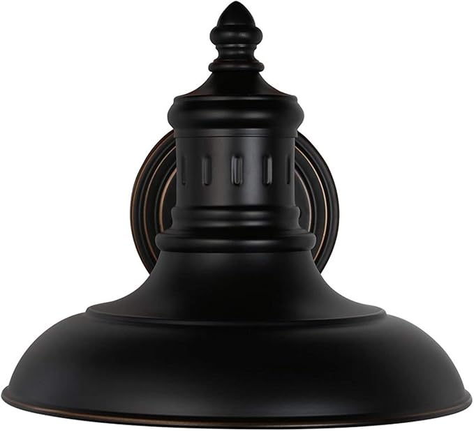 Design House 516732 Monterey Industrial Modern 1-Light Indoor/Outdoor Wall Mount with Metal Shade for Porch Entryway Barn, Oil Rubbed Bronze