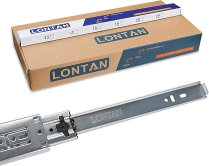 LONTAN 5 Pairs 16 Inch Soft Close Drawer Slides Side Mount Heavy Duty Cabinet Drawer Glides Ball Bearing Full Extension Kitchen Cabinet Rails 100 LB Capacity