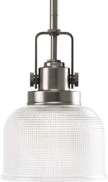 Progress Lighting P5173-81 Archie-One Light Pendant, Antique Nickel Finish with Prismatic Glass